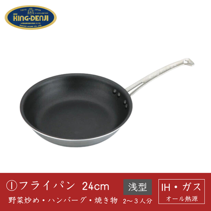 2026 新春福袋 [IH・オール熱源対応] ステンレス製 フライパン＆鍋 8点セット