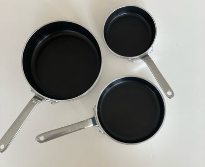 ハムエッグパン(フッ素樹脂加工) アルミ鍋 [ガス] 浅型 12~24cm 全5サイズ / N-163